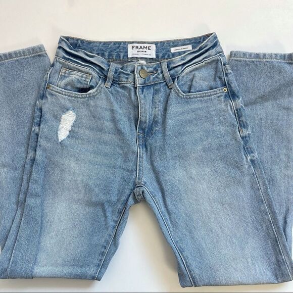 Frame Le Skinny De Jeanne Distressed Jeans Sz 25 - Picture 2 of 12